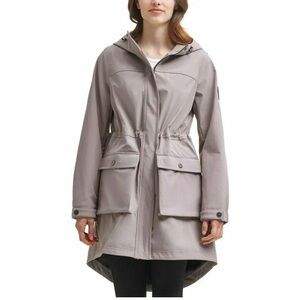 $200 DKNY Windbreaker
Water Resistant Light
Hooded Long Line Raincoat
Jacket M